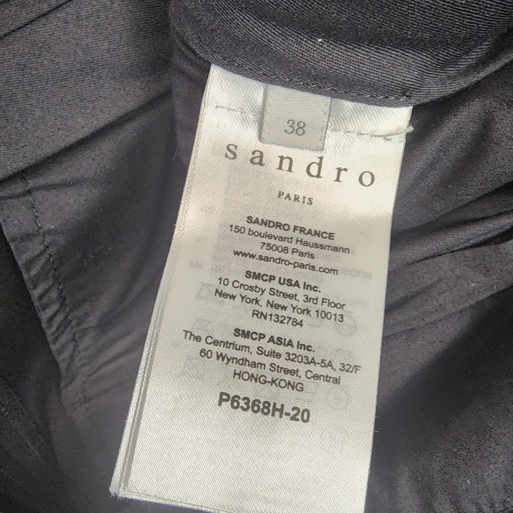 Sandro Paris Aurores Studded Black Cropped Stretch Pants Women's Size 38‎ - Picture 7 of 8
